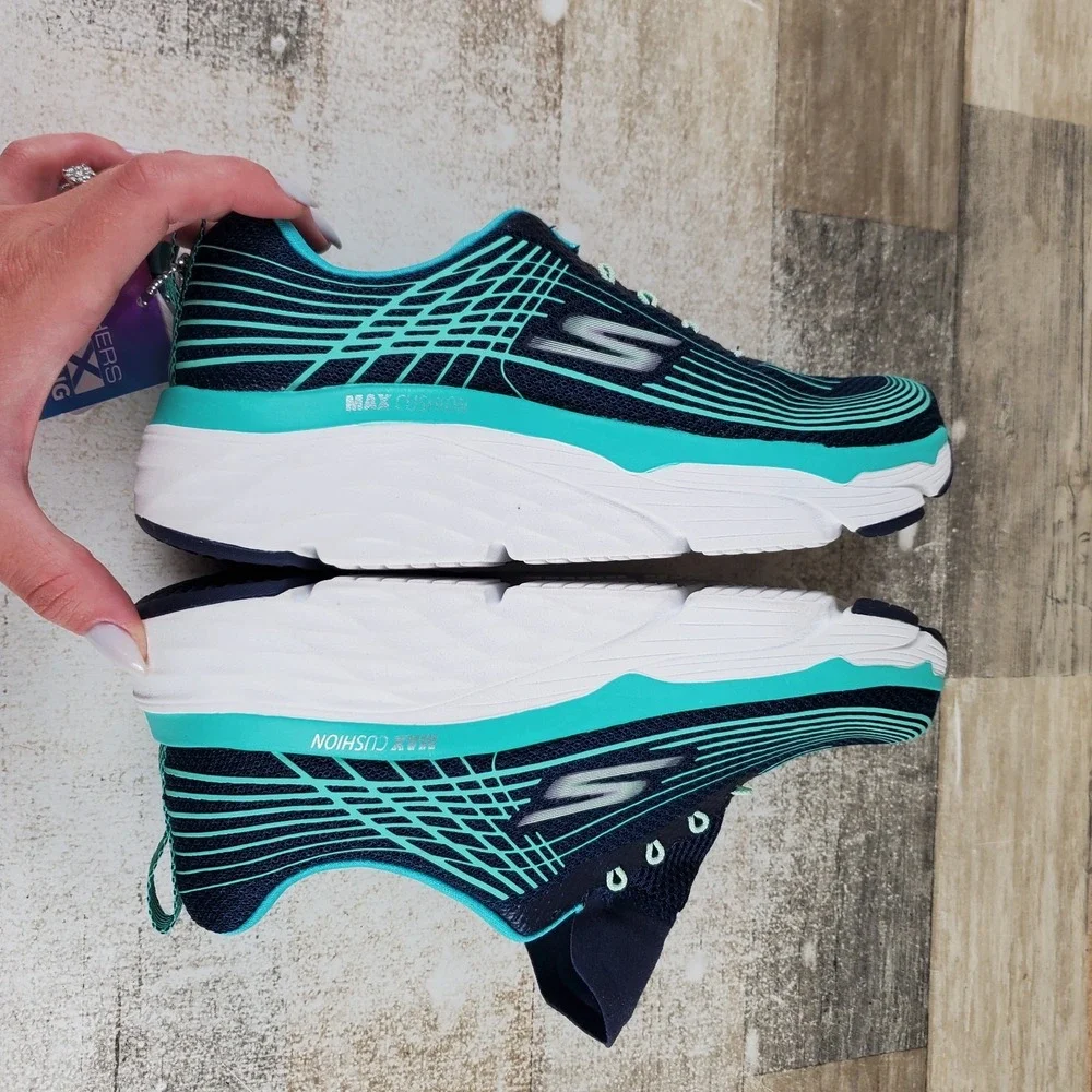 Skechers Max Cushioning Elite Womens Work Shoes Sz 6.5 Running Teal Sneakers